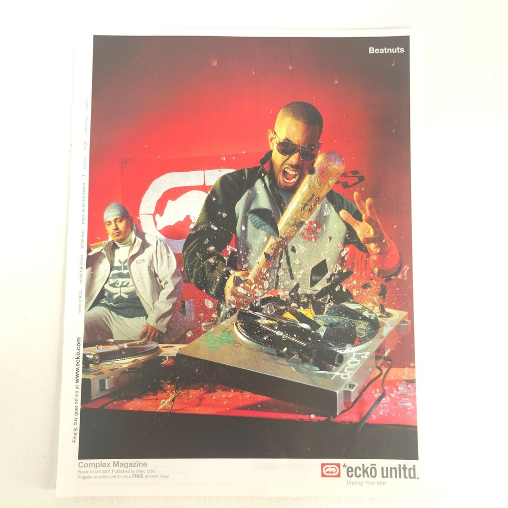 Ecko Unltd The Beatnuts 2001 Pop Culture Print Ad Hip Hop DJ Complex Y2K Vintage